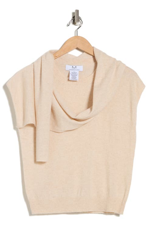 Magaschoni Cashmere Scarf Short Sleeve Sweater In Neutral