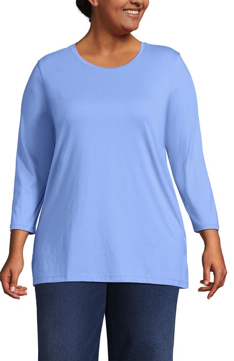 Plus Size 3/4 Sleeve Cotton Supima Tunic