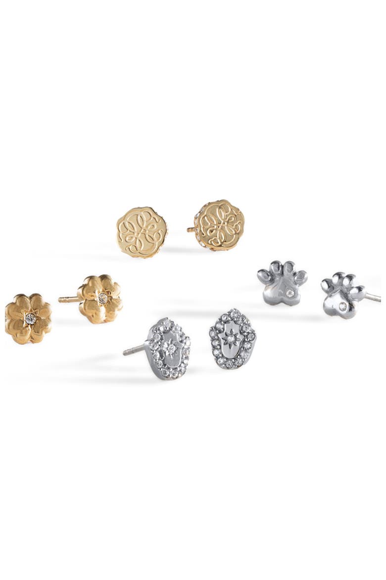 Hamsa Mini Stud Earrings, Alternate, color, Silver