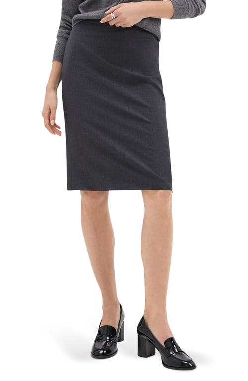Theory Trace Slim Fit Stretch Wool Skirt In Charcoal Melange