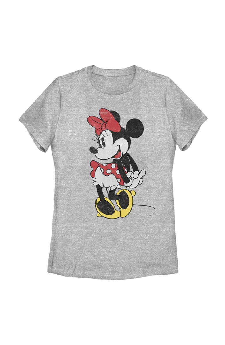 Mickey & Friends Women's Mickey & Friends Retro Minnie Graphic T-Shirt, Main, color, Athletic Heather