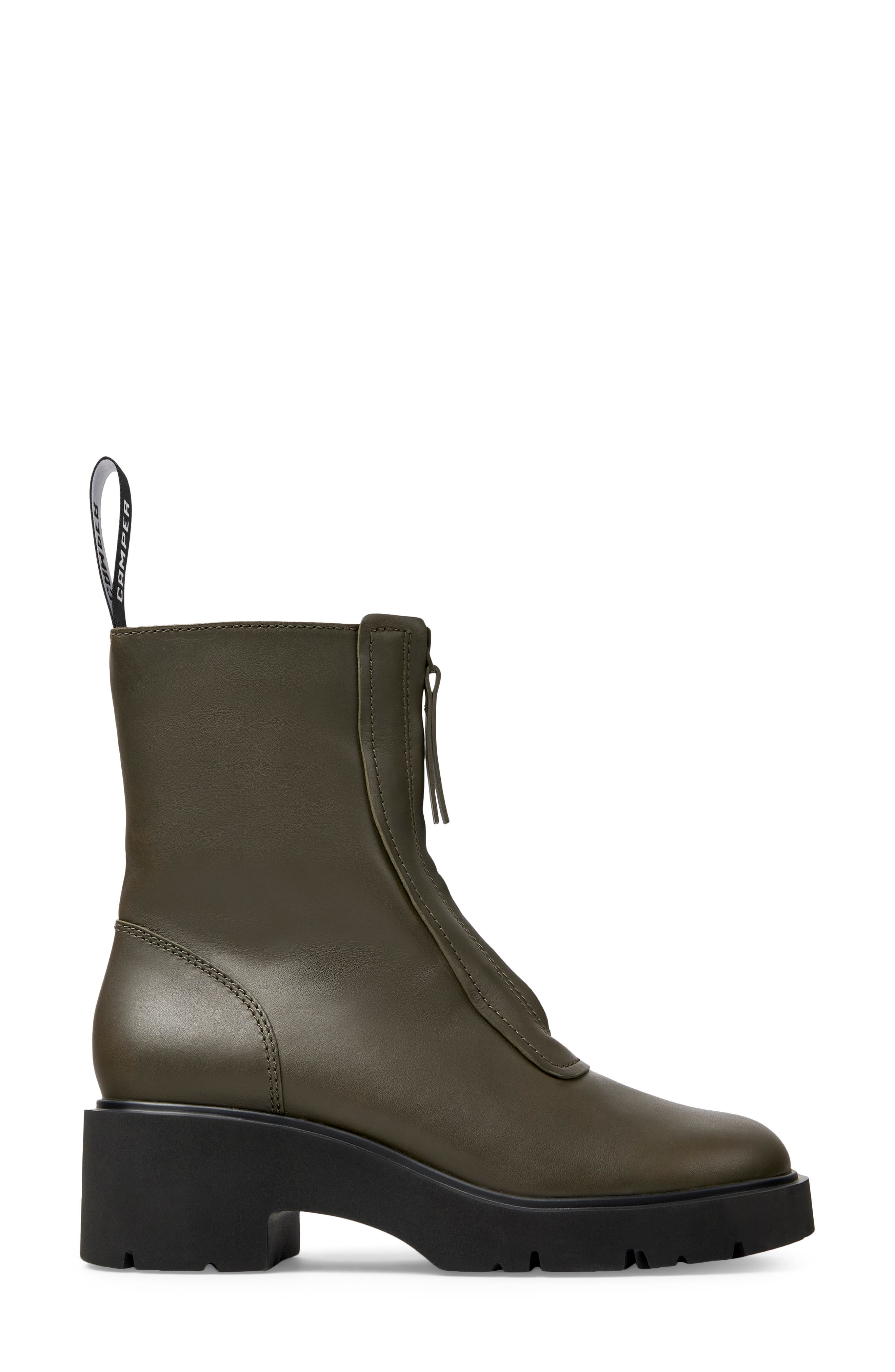 Camper Milah Zip Boot, Alternate, color, Dark Green