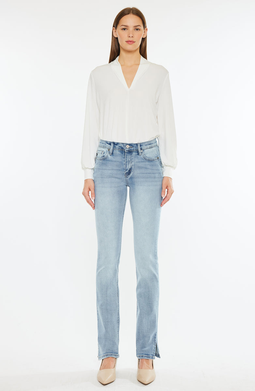 Kancan Nadia Mid Rise Y2k Bootcut Jeans In Blue