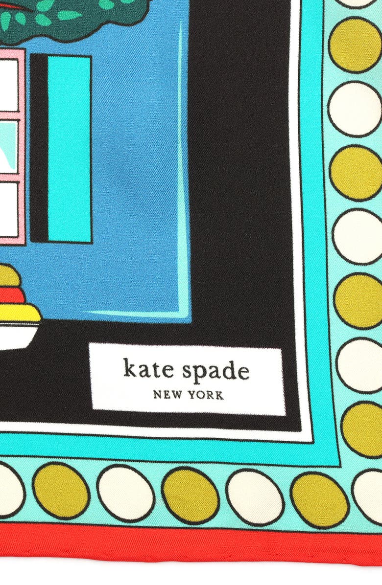 Kate Spade New York townhouse silk square scarf, Alternate, color, Blue Multi