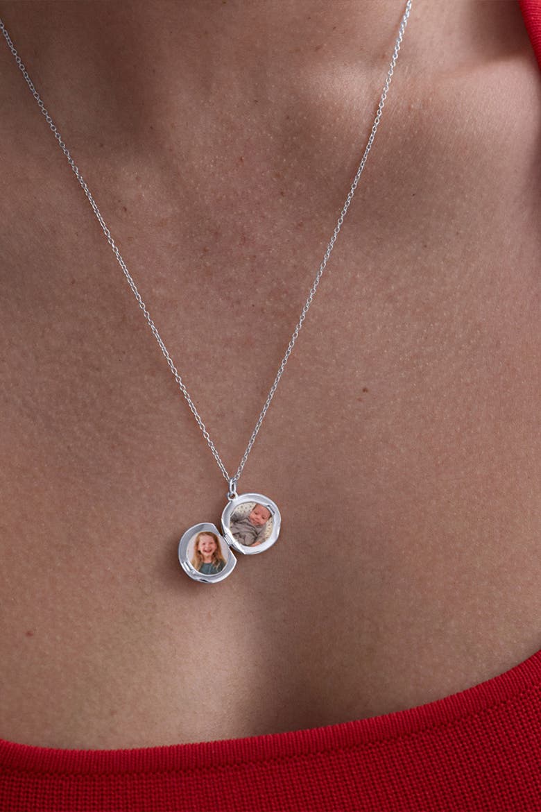 Silver Biography Midi Locket Necklace, Alternate, color, Sterling Silver