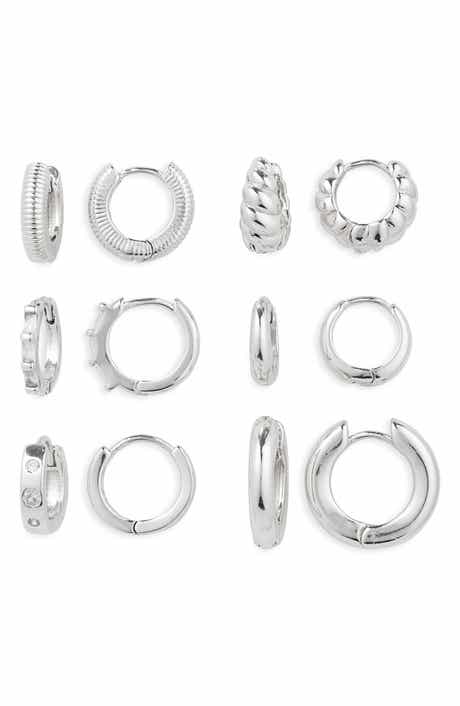 NORDSTROM RACK Set of 6 Assorted Huggie Hoop Earrings