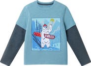 Andy & Evan Kids' Polar Bear Long Sleeve Layered Graphic T-Shirt