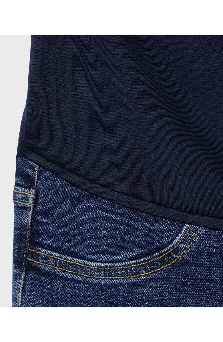 MANGO Over the Bump Raw Hem Straight Leg Maternity Jeans, Alternate, color, Open Blue
