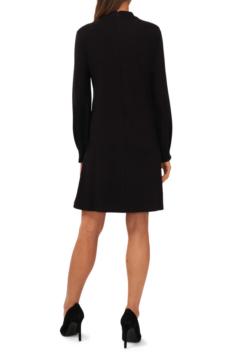 Mock Neck Long Sleeve Dress, Alternate, color, RICH BLACK