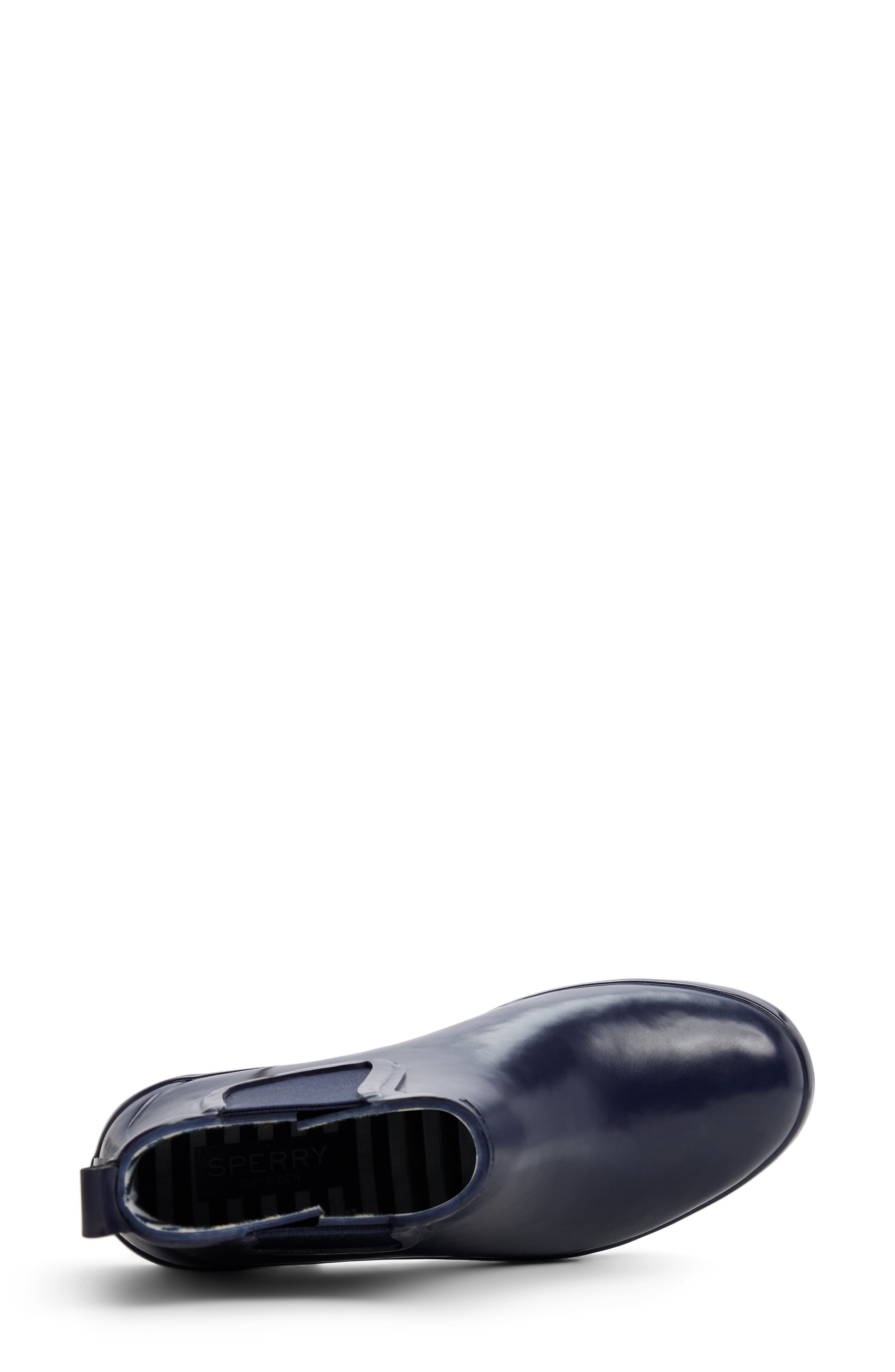 Sperry Drizzle Waterproof Chelsea Rain Boot, Alternate, color, Navy