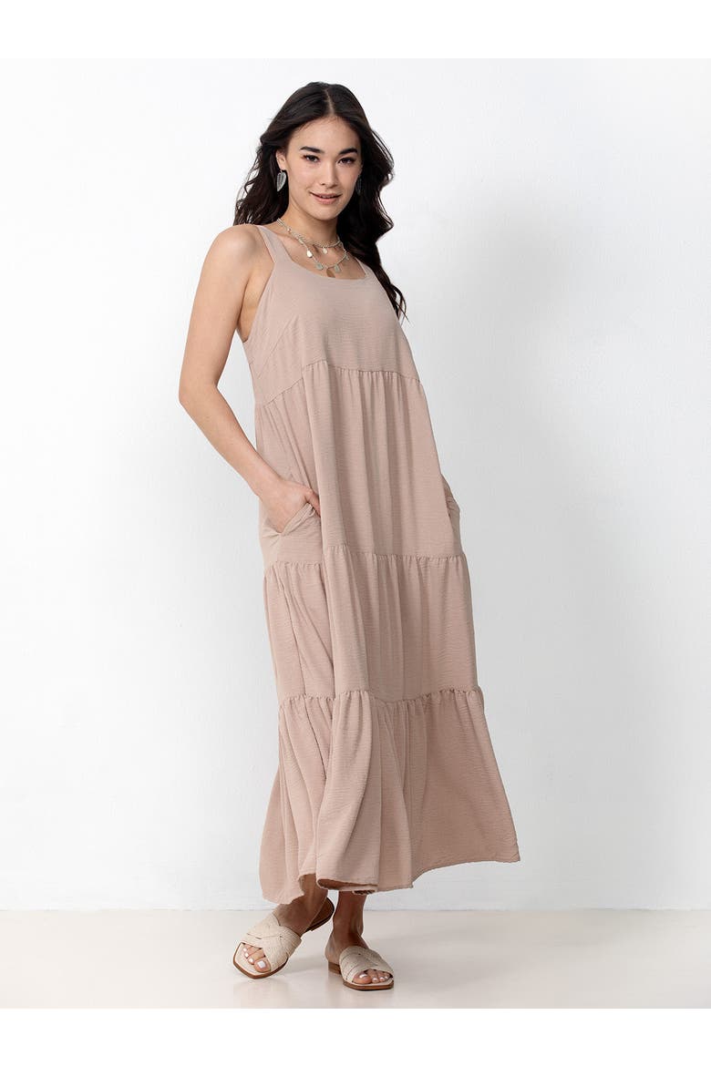 Tiered Maxi Dress, Main, color, Beige