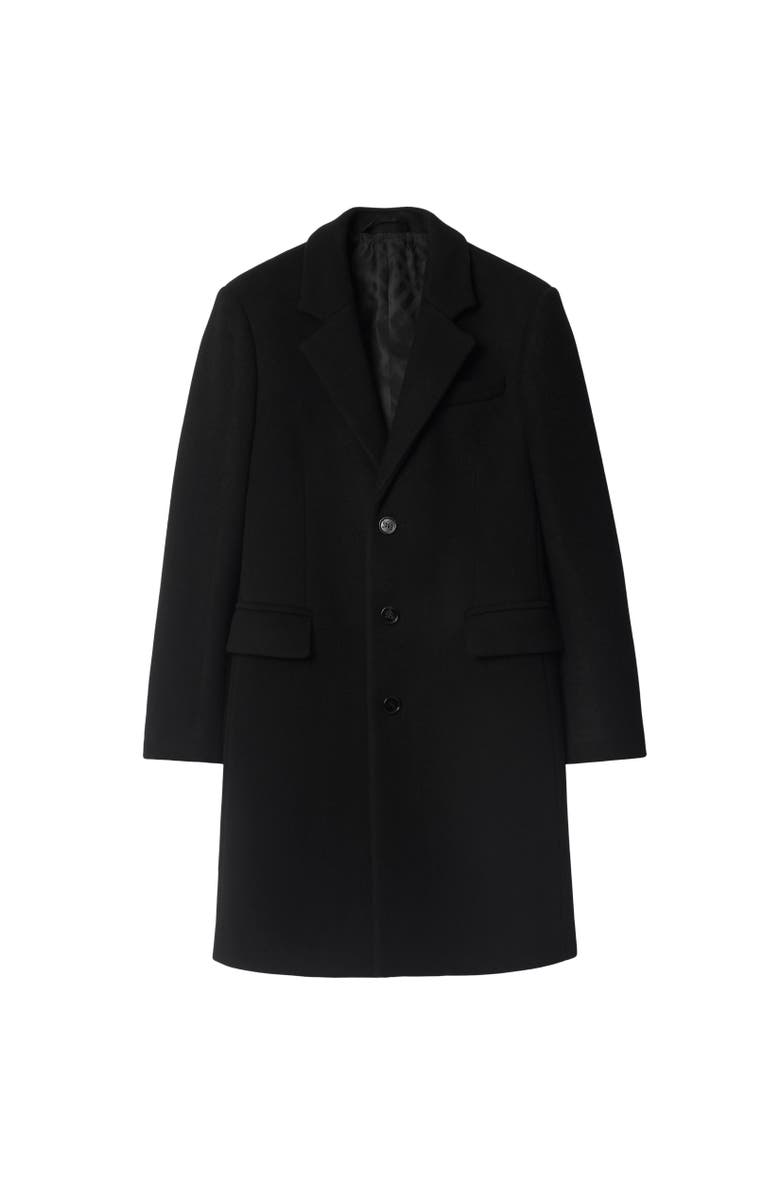 Burberry Wool Tailored Coat, Alternate, color, Black