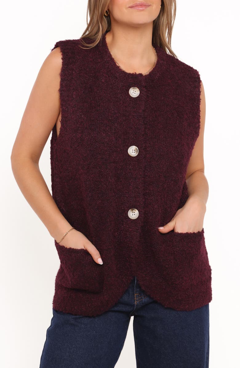 Petal & Pup Avery Sweater Vest, Main, color, Wine