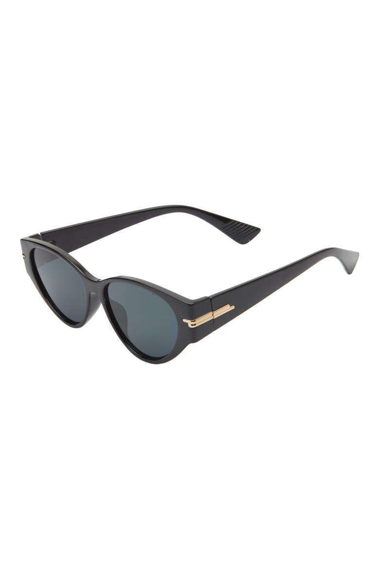 Retro Cat Eye Sunglasses, Alternate, color, BLACK