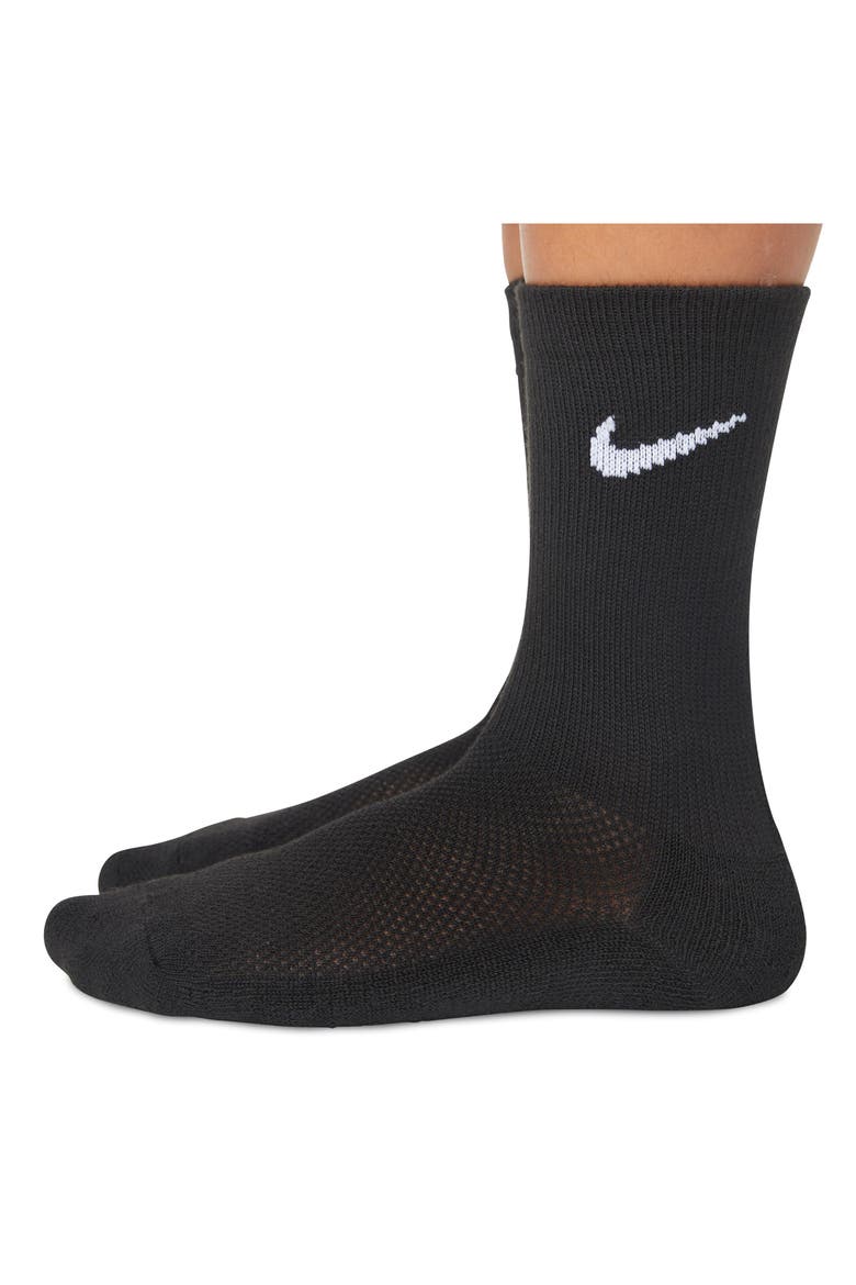 Mesh Cushioned Crew Socks - Pack of 6, Alternate, color, BLACK