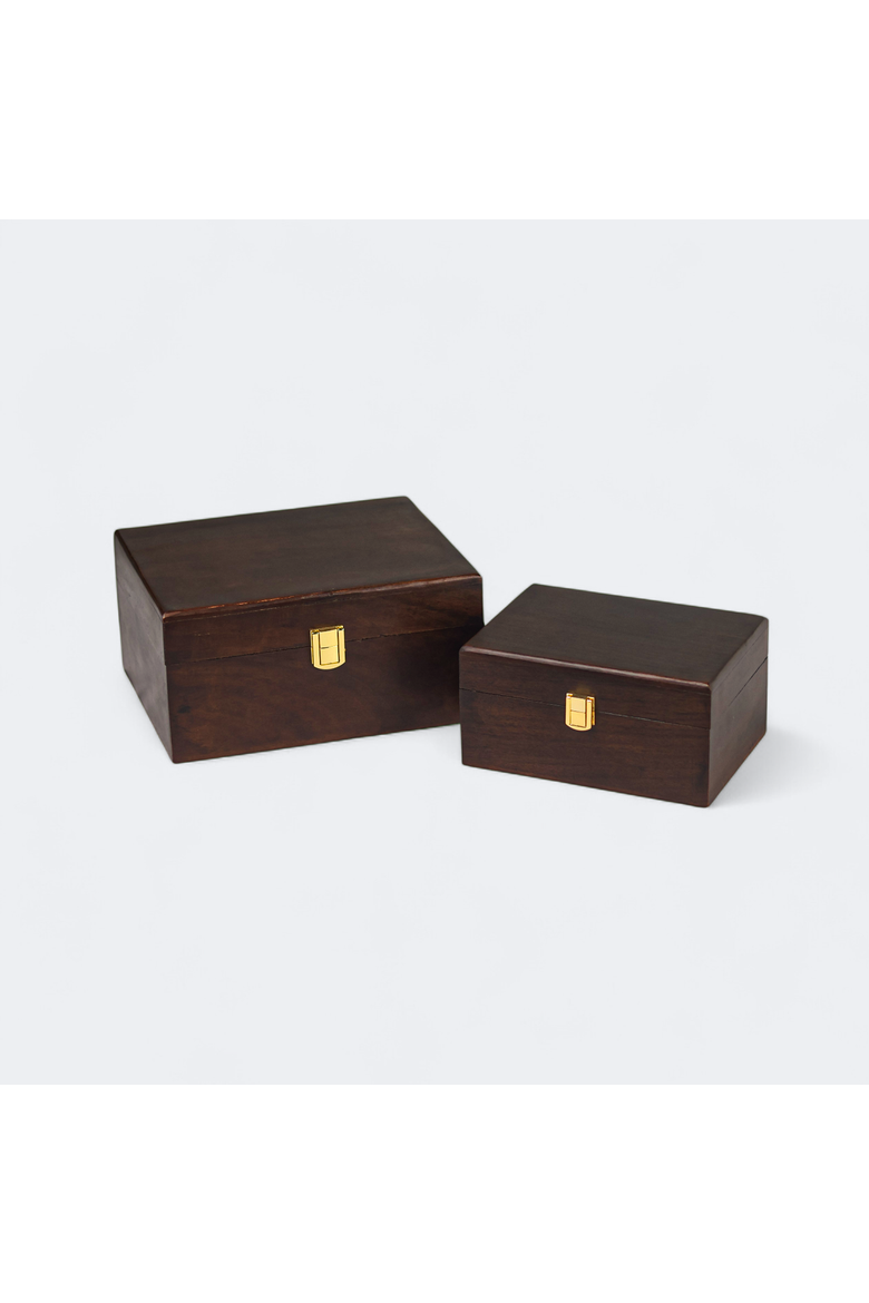 Handcrafted Acacia Walnut Box Set Gift Box, Main, color, Urban Walnut