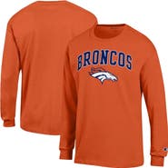 Champion Men's Champion Orange Denver Broncos Arch Over Logo Long Sleeve T-Shirt