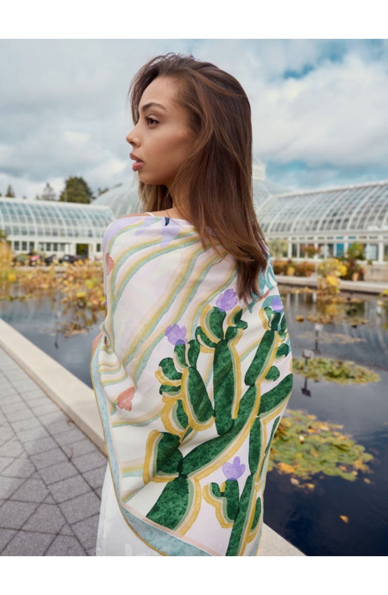 Lost Pattern "Ethereal Mirage" Large Silk Scarf, Alternate, color, Pastel