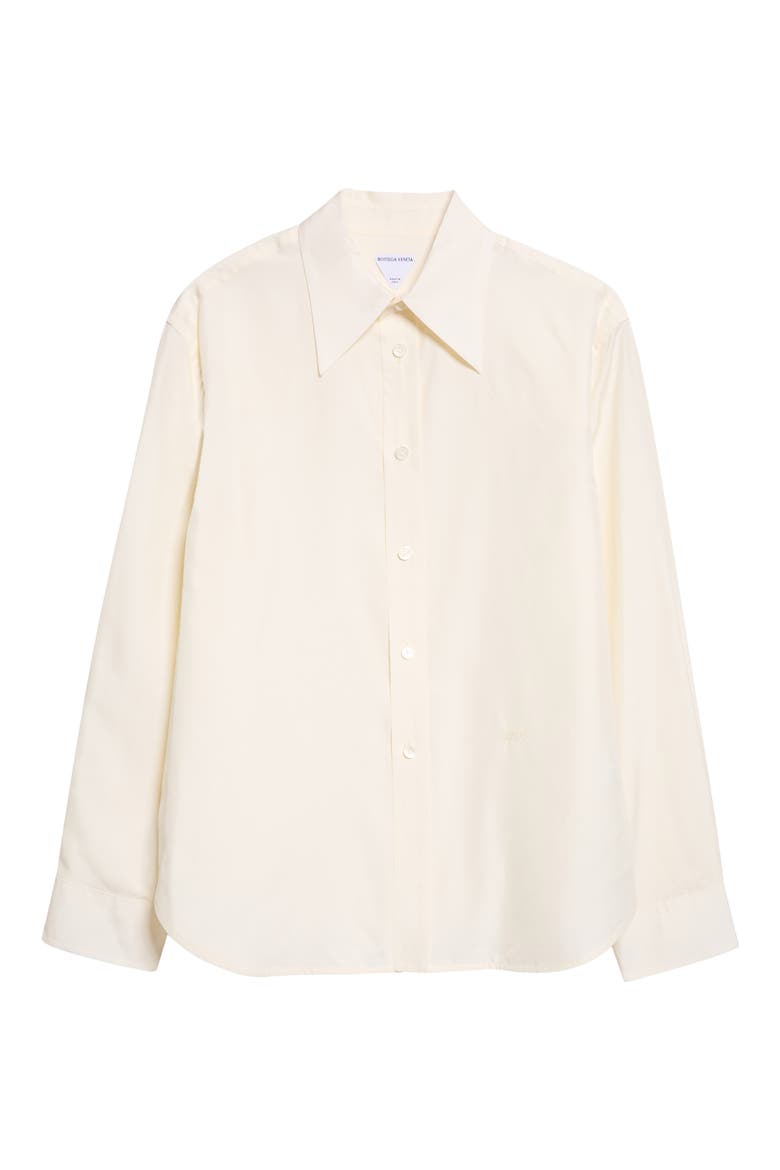 Matte Silk Toile Button-Up Shirt, Main, color, 9107 PARCHMENT