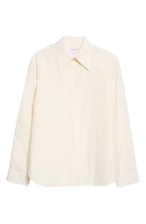 Matte Silk Toile Button-Up Shirt