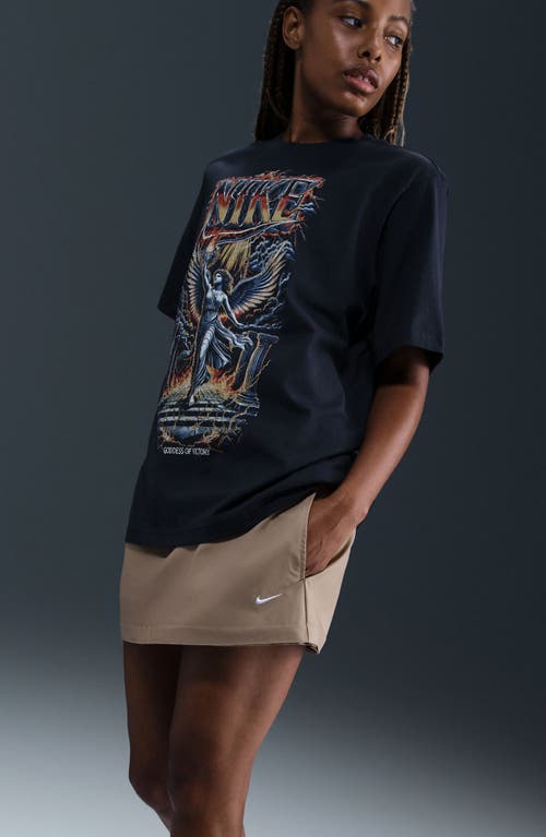 Nike Essential Cotton Graphic Print T-shirt In Black