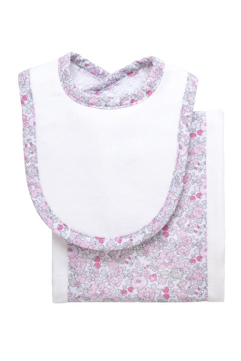 Floral Drooler Bib & Burp Set