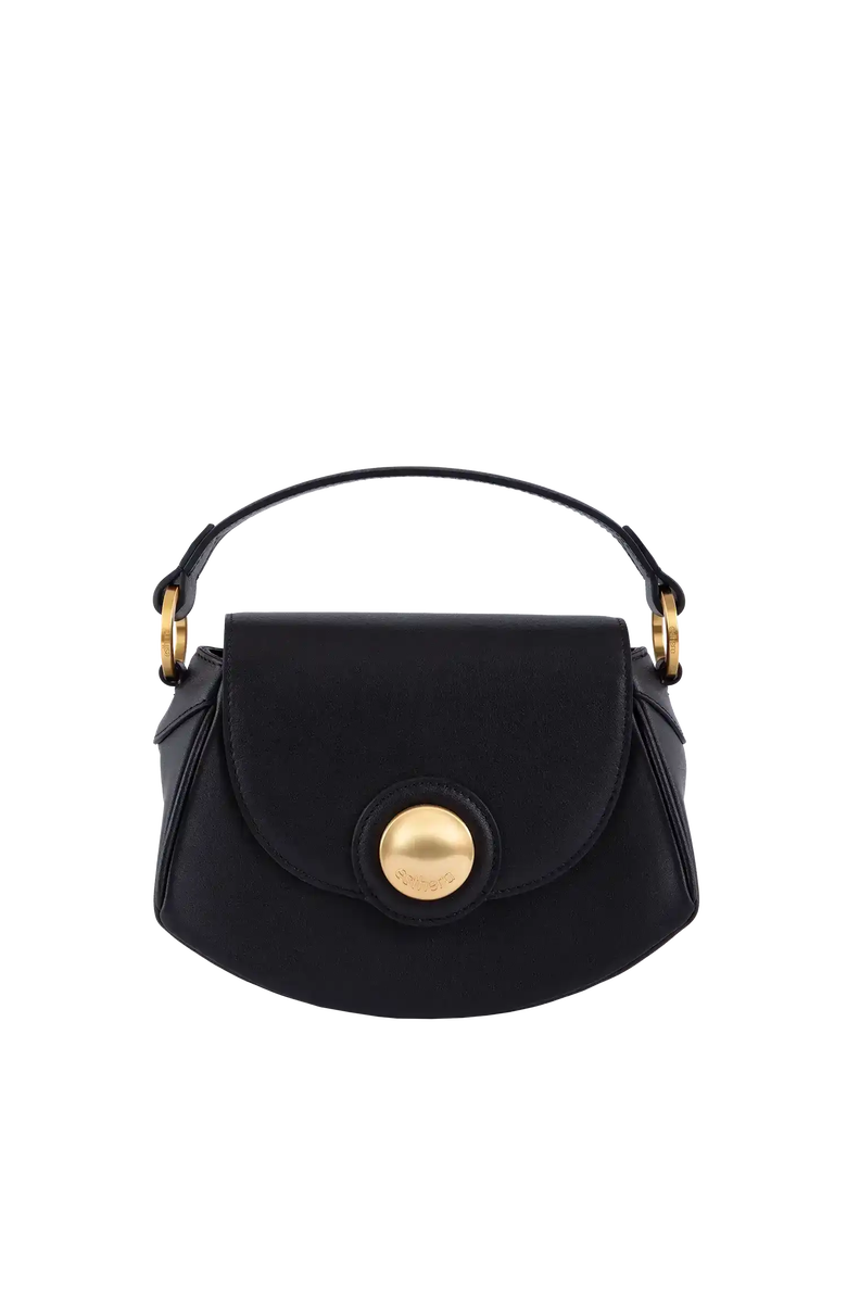 Esthera 7PM Leather Handbag, Main, color, Black