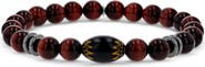 Mr Lowe by Sheryl Lowe Mr Lowe Red Tigers Eye Bead Bracelet with Hematite Accents