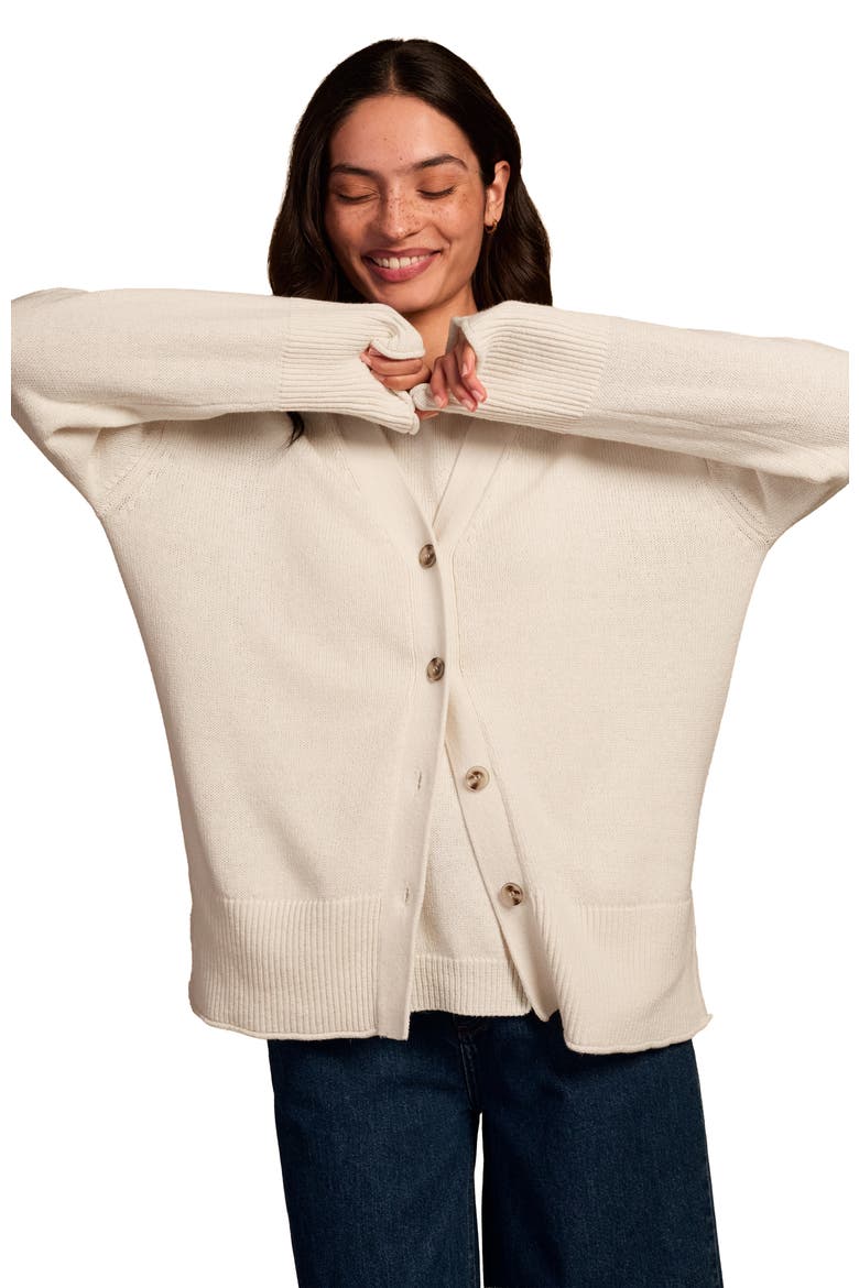 Drop Shoulder Slouch Cardigan, Alternate, color, Ecru