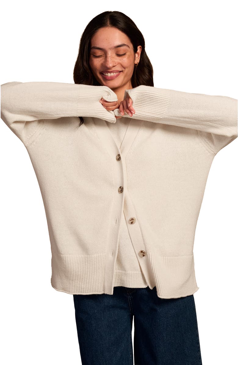 Celtic & Co. Drop Shoulder Slouch Cardigan, Alternate, color, Ecru