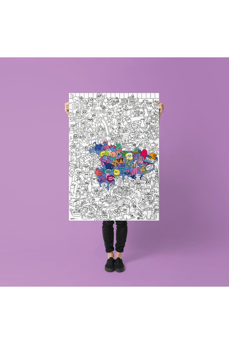 Giant coloring poster Kitty, Alternate, color, Purple