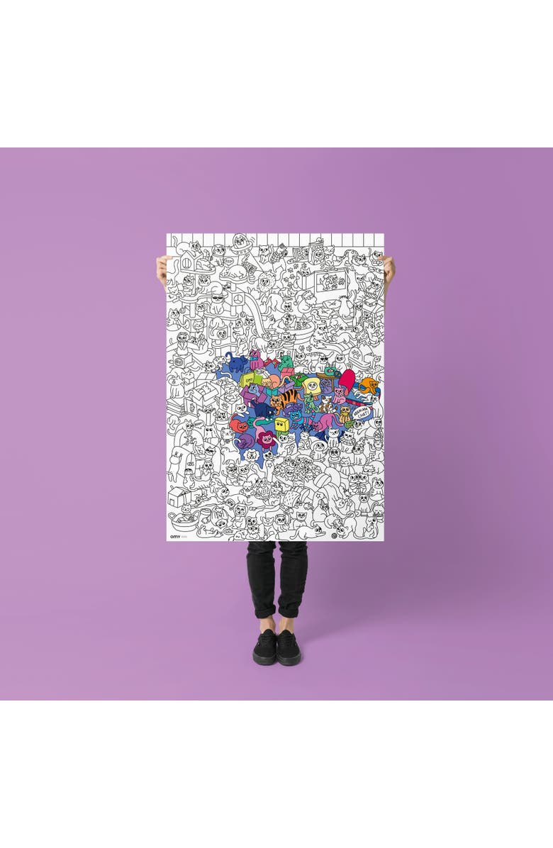 OMY Giant coloring poster Kitty, Alternate, color,