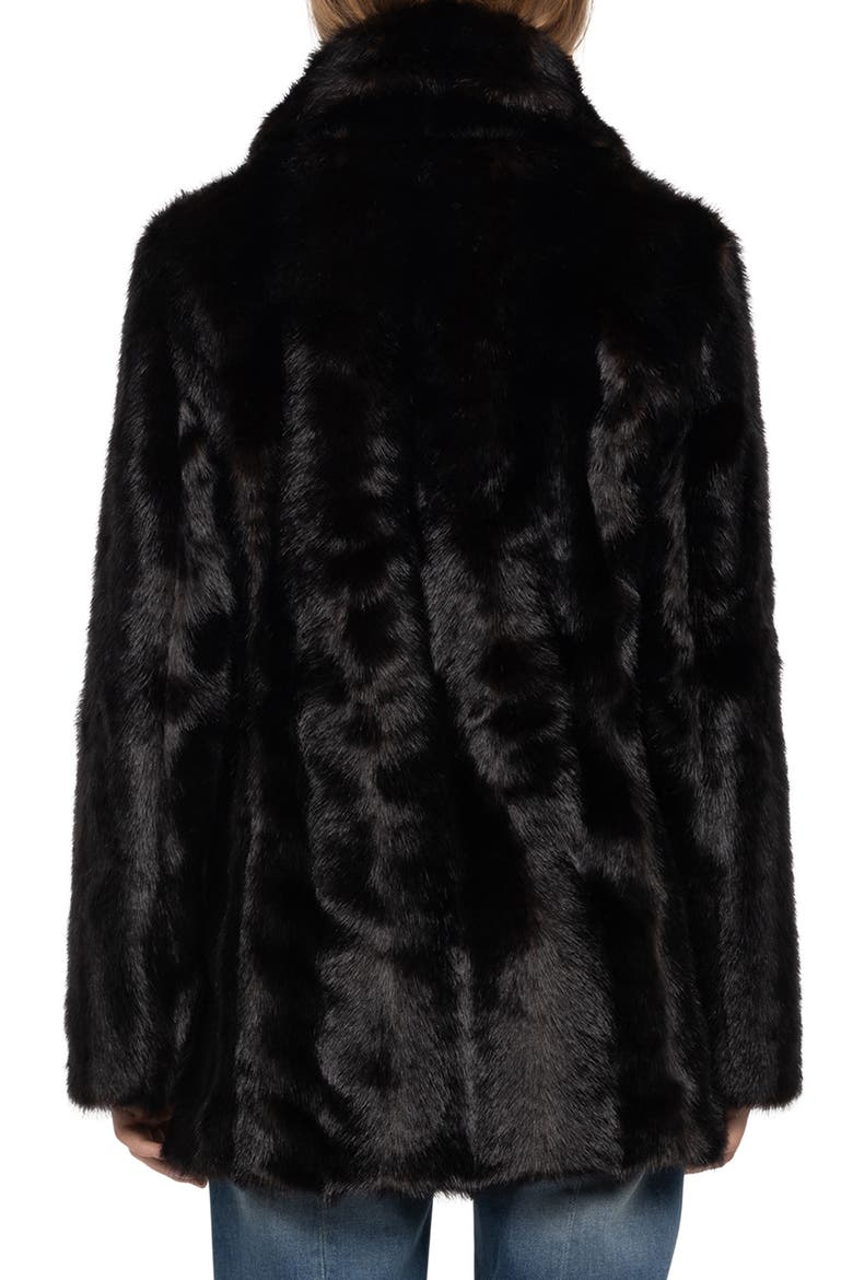 Fleur Faux Fur Coat, Alternate, color, DARK CHOCOLATE