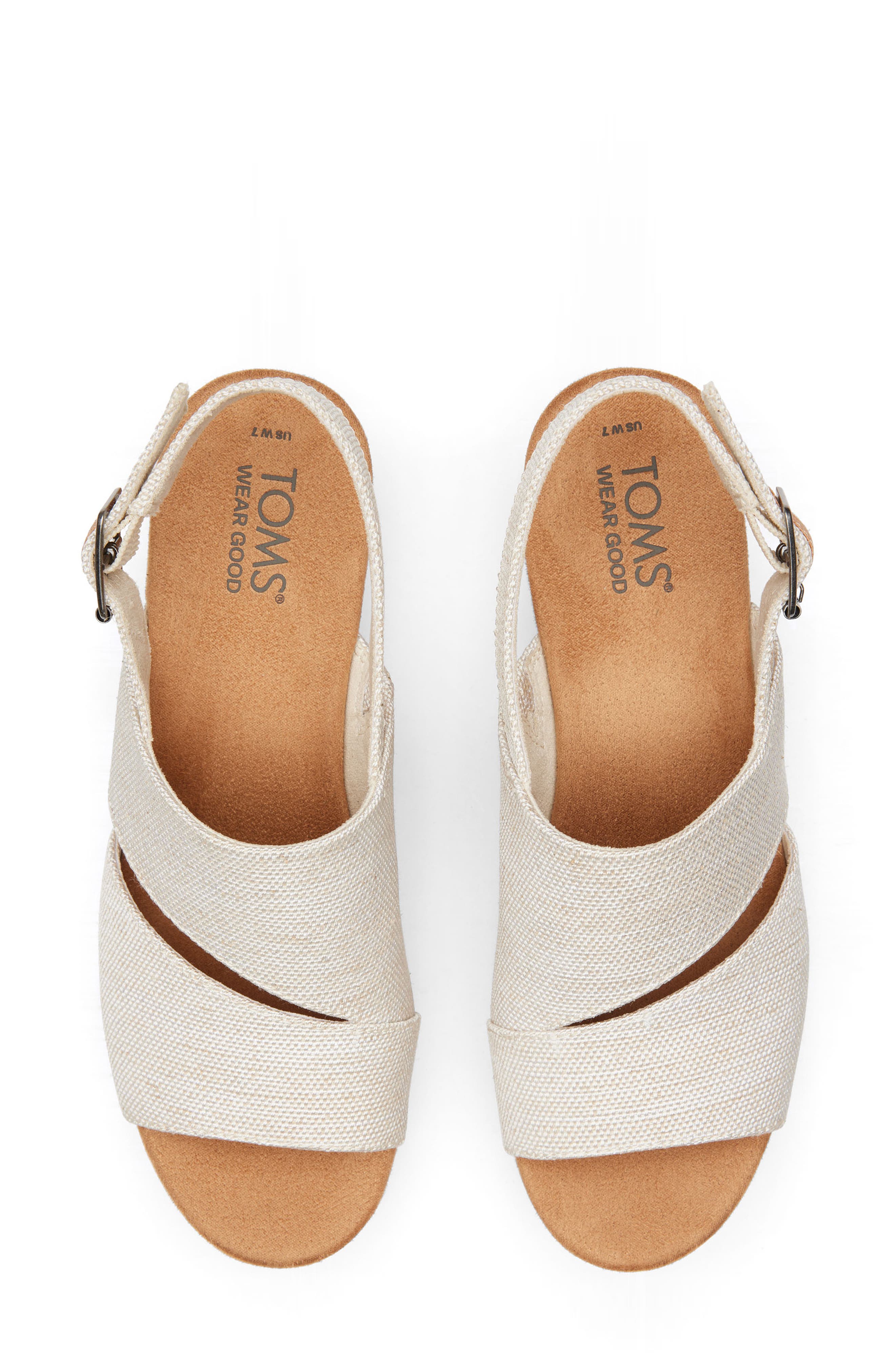 TOMS Claudine Platform Wedge Sandal, Alternate, color, Natural