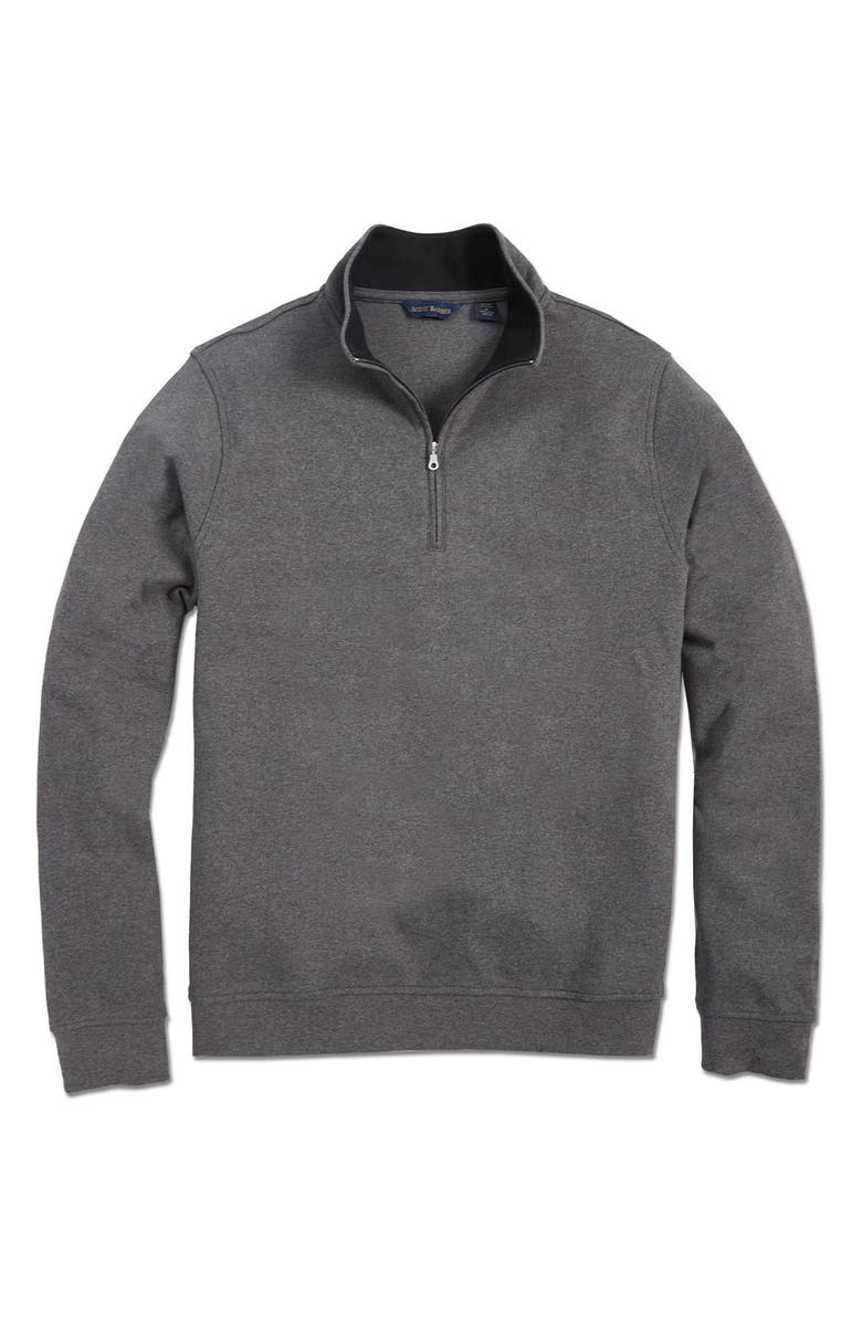 Scott Barber Pima Cotton Interlock Quarter Zip Pullover, Alternate, color, Charcoal Heather