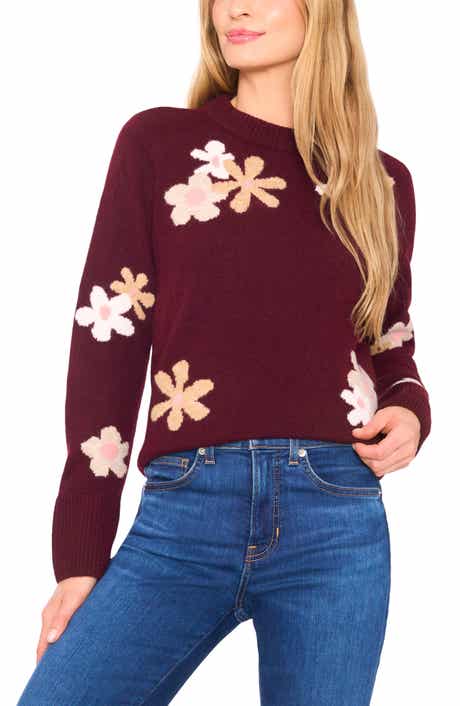CeCe Floral Crewneck Sweater