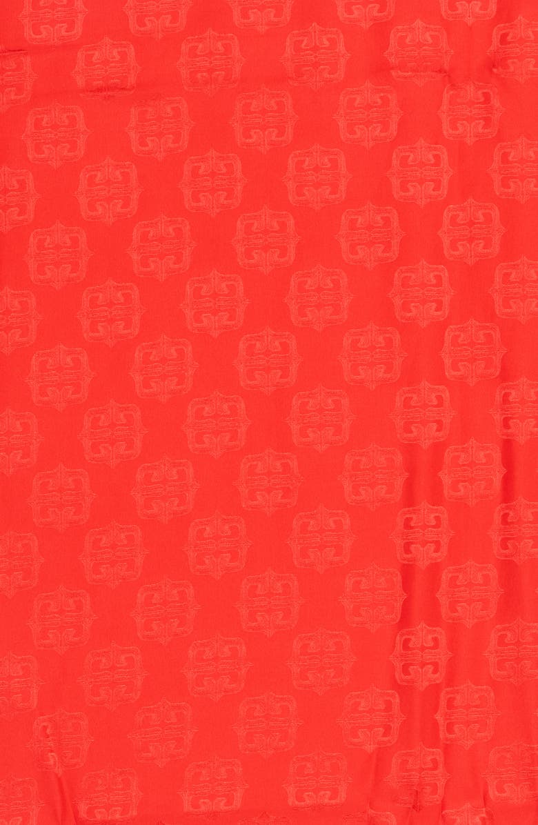 Givenchy 4G Baroque Silk Jacquard Skinny Scarf, Alternate, color, Vermilion