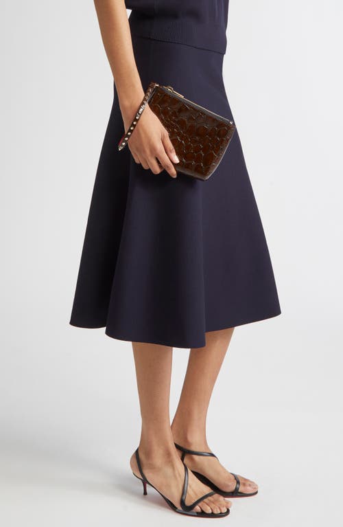 Christian Louboutin Mini Cabata Soft Croc Embossed Patent Leather Wristlet In Multi