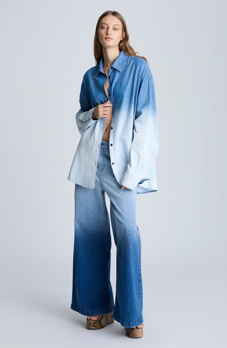 Kenneth Cole Gradient Dye Oversize Button-Up Shirt, Alternate, color, 