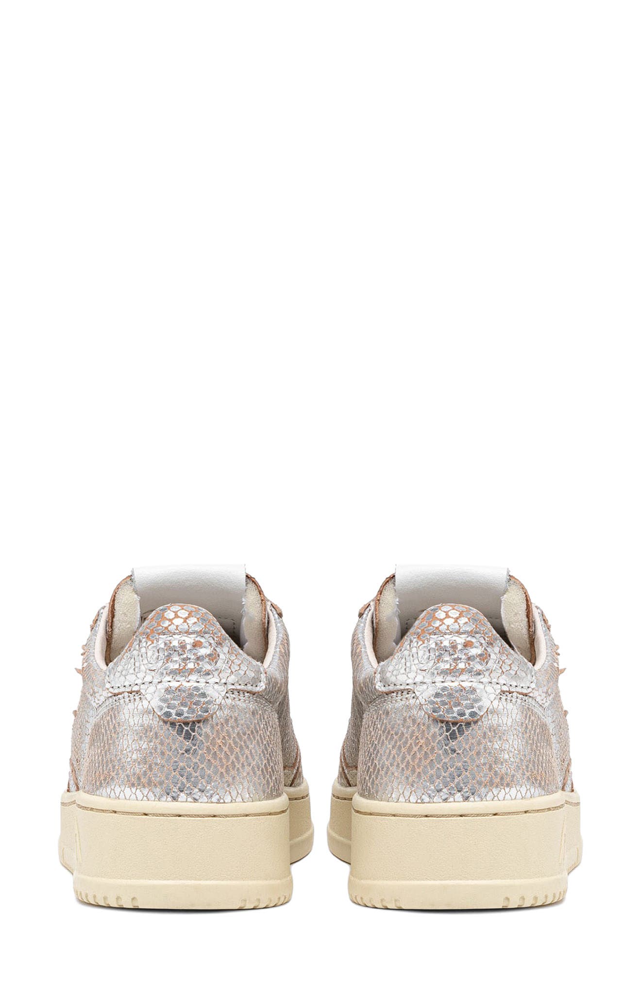 AUTRY Medalist Low Sneaker, Alternate, color, Metal/Snake Silver