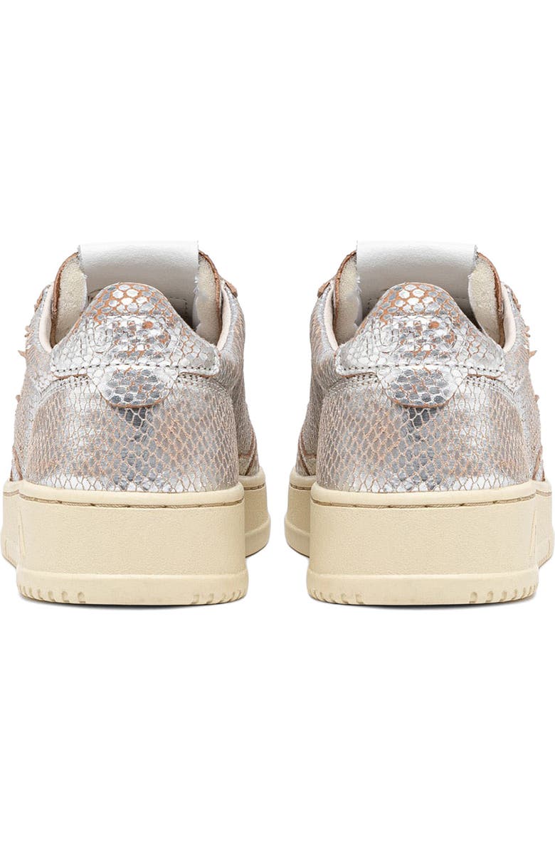 AUTRY Medalist Low Sneaker, Alternate, color, Metal/Snake Silver
