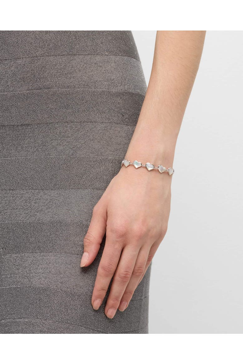 All Around Heart Bracelet Set In Sterling Silver, Alternate, color, White