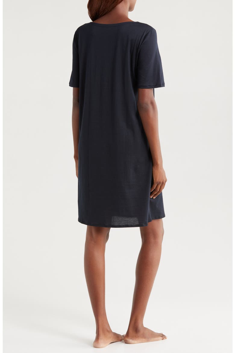 Cotton Nightshirt, Alternate, color, BLACK