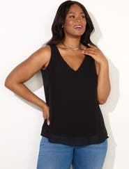 Live Unlimited Chiffon V-Neck Swing Vest