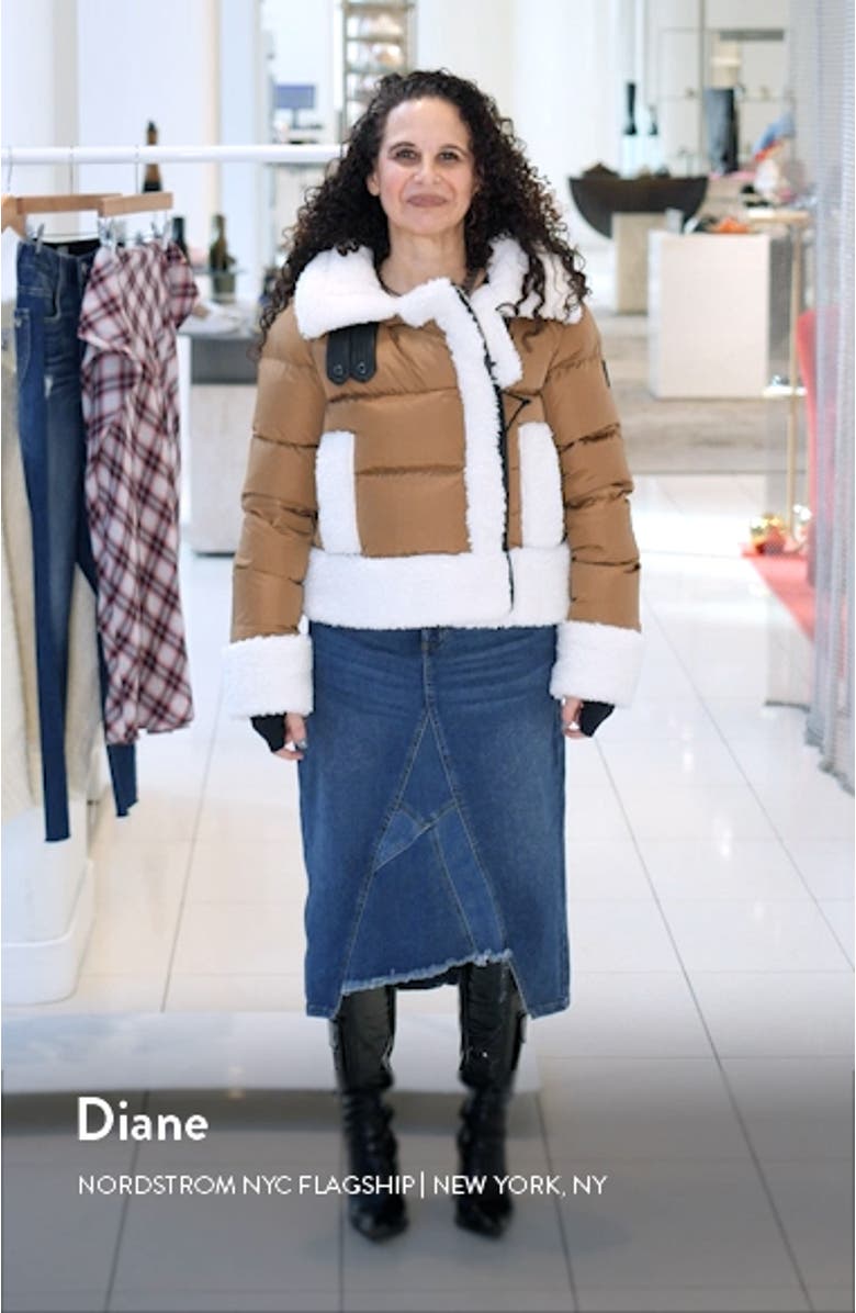 Bennet Faux Shearling Quilted Down Coat, sales video thumbnail