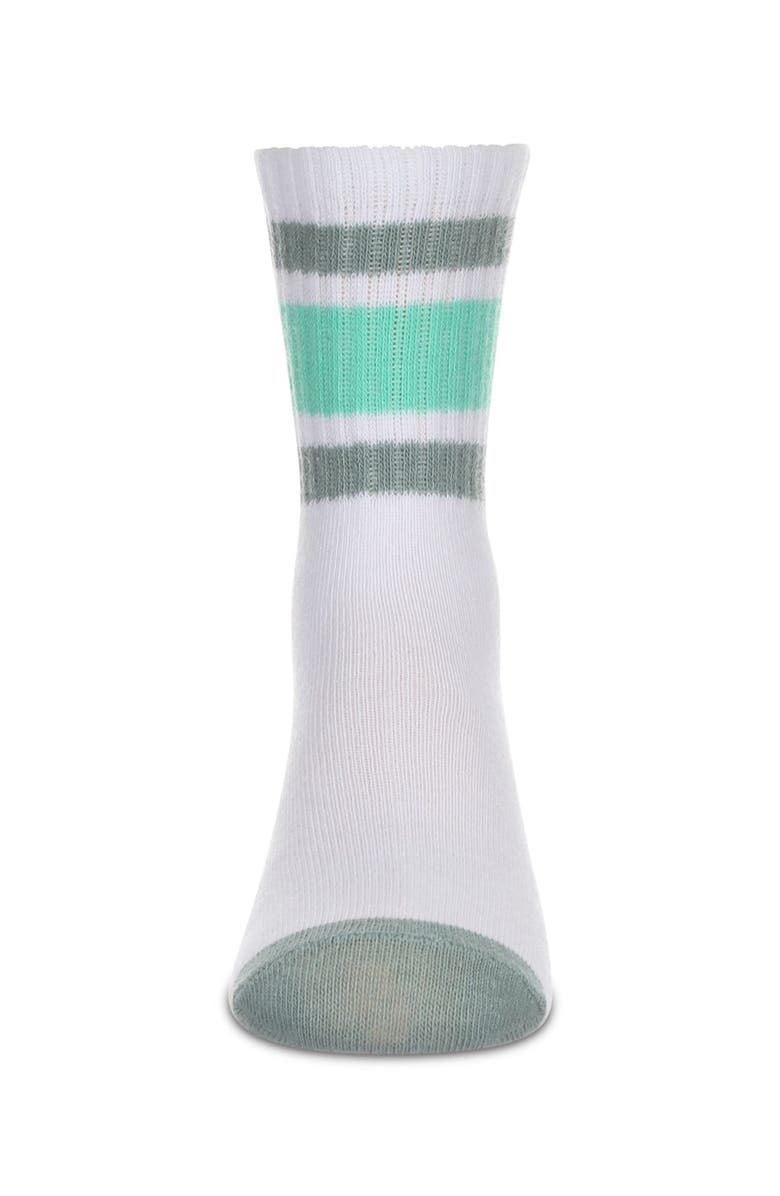 MeMoi Neon Stripe Crew Sock, Alternate, color, White-Neon Green