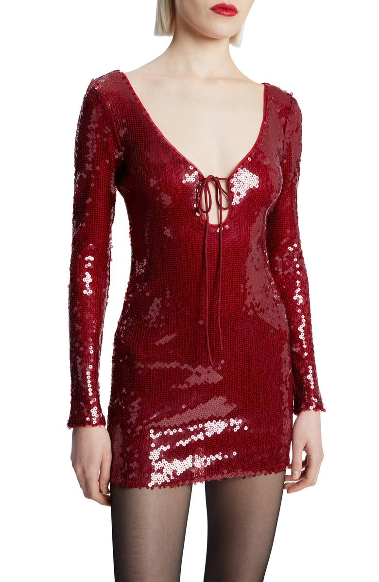 Bardot Verona Long Sleeve Sequin Cocktail Dress, Alternate, color,