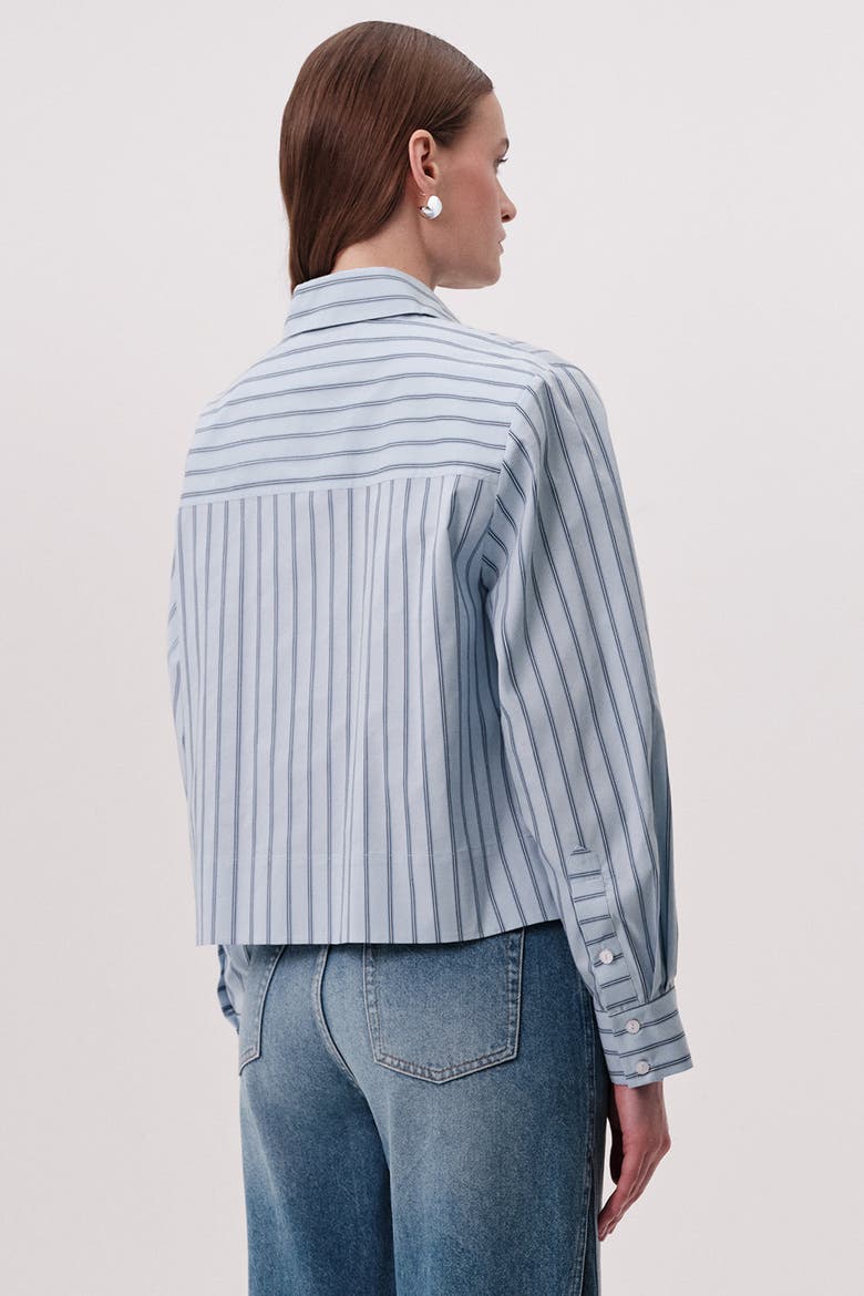 Kaylie Collar Side Slit Striped Shirt, Alternate, color, Multi Color