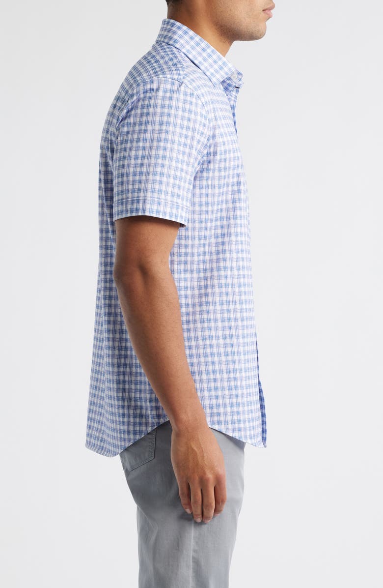 Bugatchi Miles OoohCotton<sup>®</sup> Abstract Print Short Sleeve Button-Up Shirt, Alternate, color, Lilac