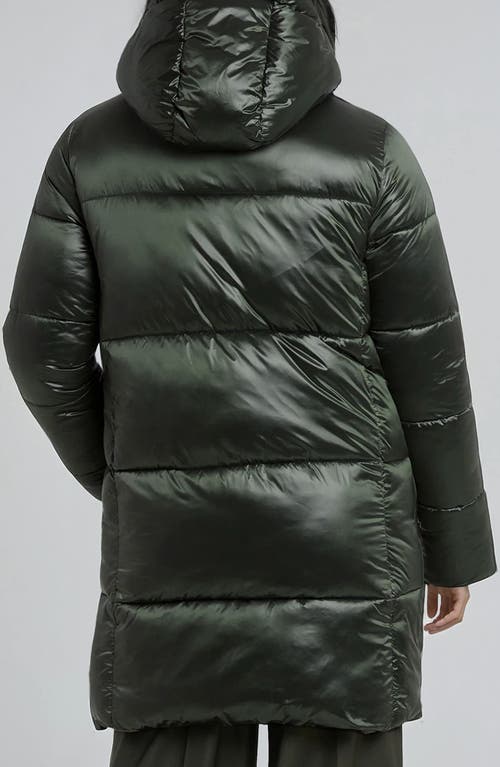 Noize Alicia Water Resistant Hooded Parka Puffer Jacket In Green